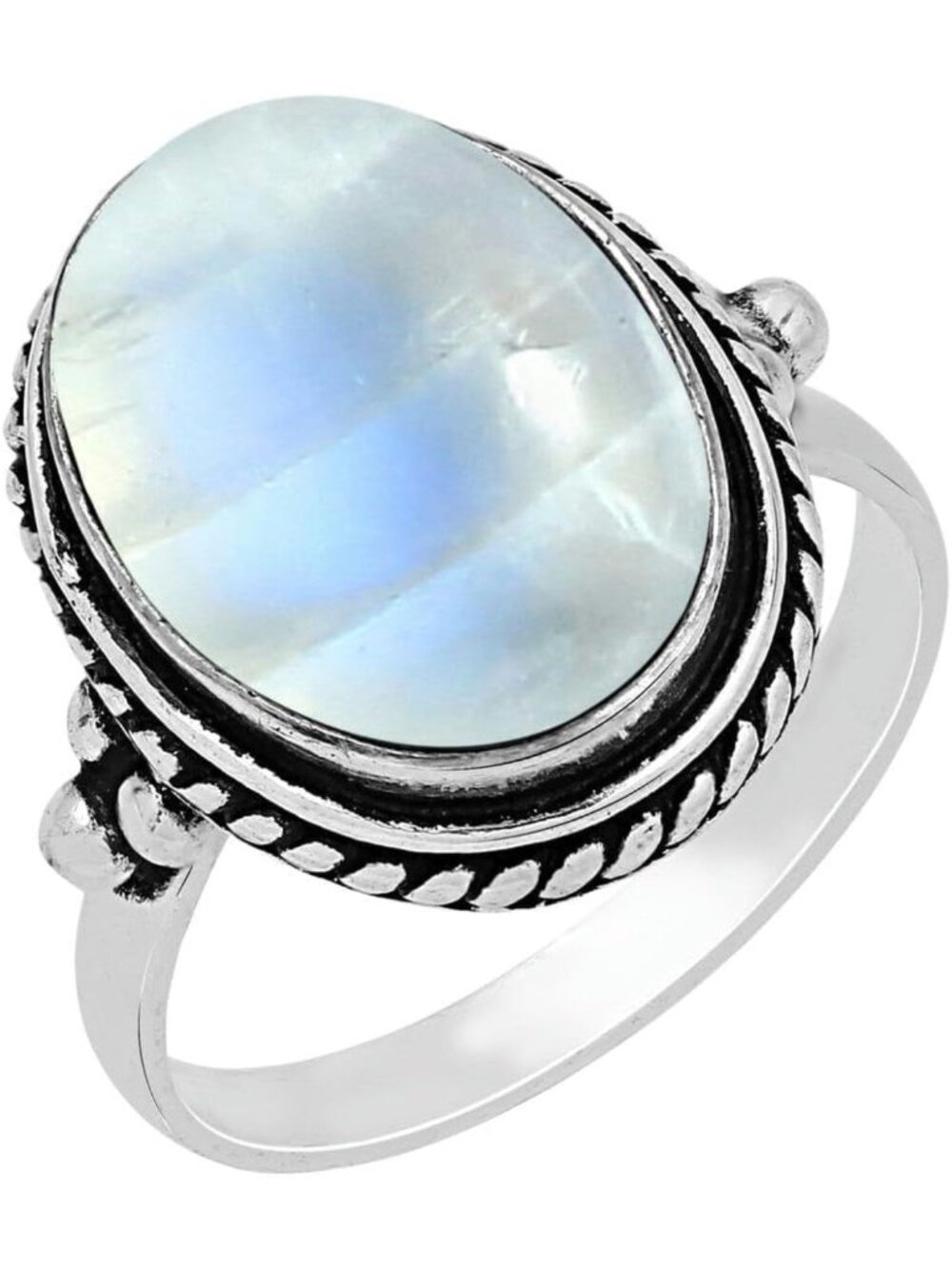 Natural Gemstone 925 Sterling Silver Statement Ring for Women - Unique Boho